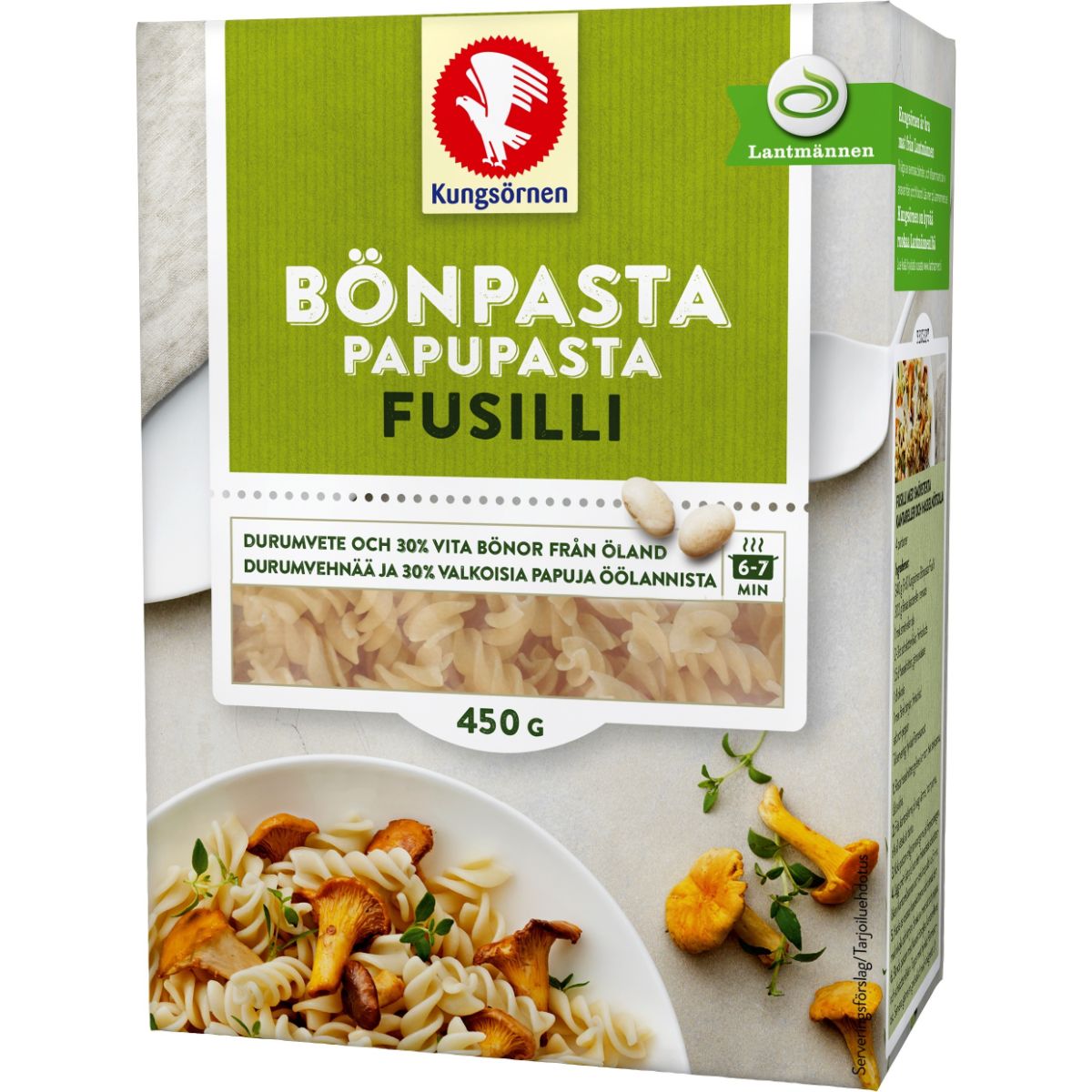 Fusilli Bönpasta 30% Vita Bönor - 450g - Ditt svenska skafferi